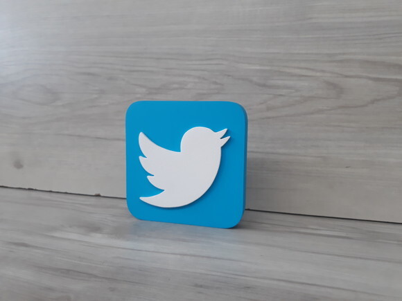 Mídias Sociais - Simbolo Twitter - MDF