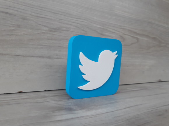 Mídias Sociais - Simbolo Twitter - MDF