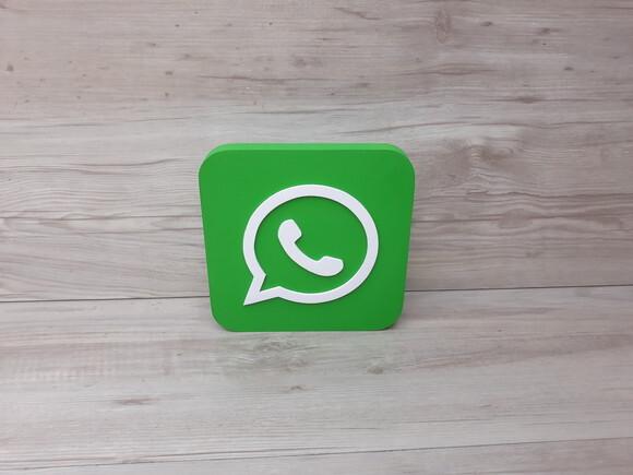 Mídias Sociais - Simbolo Whatsapp - mdf - 12 cm