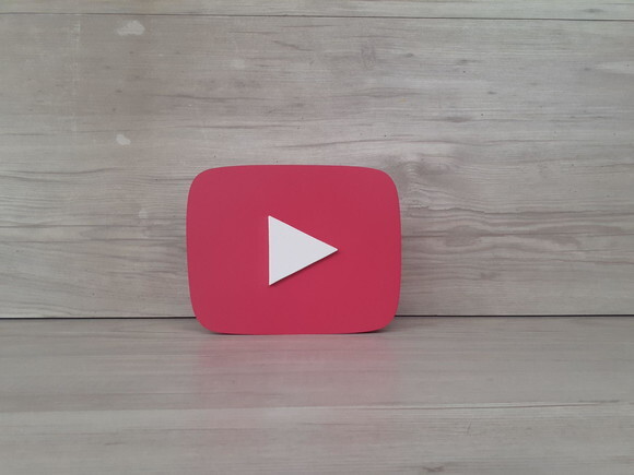 Mídias Sociais - Simbolo YouTube Play COR PERSONALIZADA- MDF