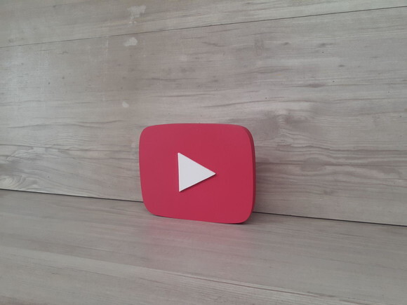 Mídias Sociais - Simbolo YouTube Play COR PERSONALIZADA- MDF