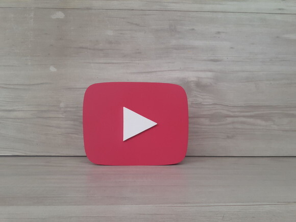 Mídias Sociais - Simbolo YouTube Play COR PERSONALIZADA- MDF