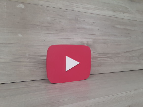 Mídias Sociais - Simbolo YouTube Play COR PERSONALIZADA- MDF