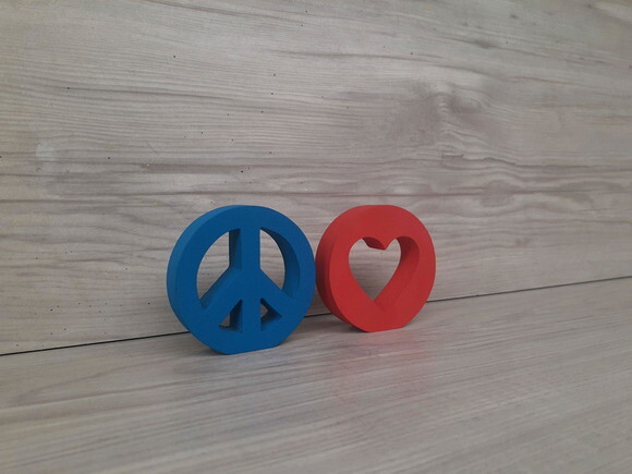 Miniatura Simbolos Paz e Amor