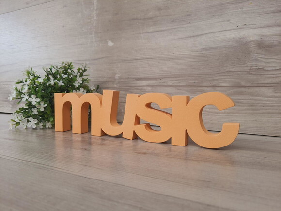 Music - Palavra de Mesa em mdf - Tamanho m