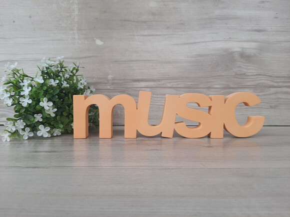 Music - Palavra de Mesa em mdf - Tamanho m