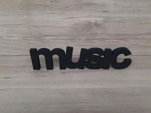 music - Palavra de mesa em MDF - Tamanho M