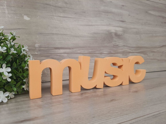Music - Palavra de Mesa em mdf - Tamanho m