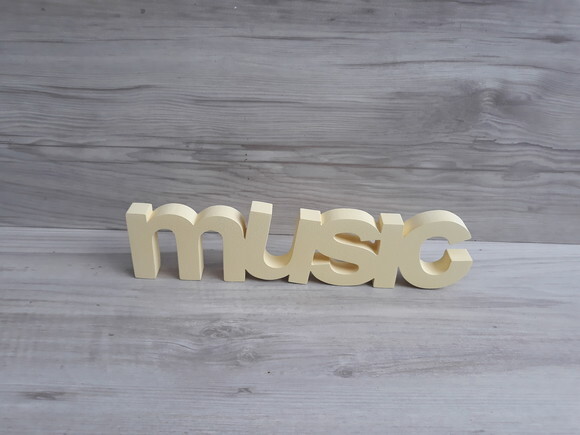 music - Palavra de mesa em MDF - Tamanho P