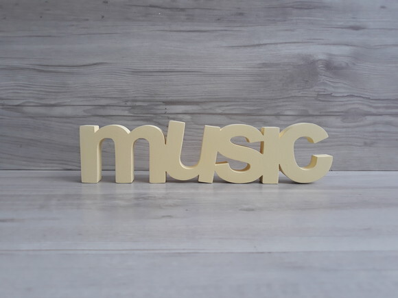 music - Palavra de mesa em MDF - Tamanho P