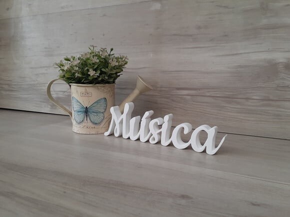 Música - Palavra de mesa em MDF - Tamanho P