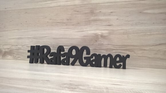 Nome de Mesa em mdf - #rafa9gamer - 8 cm - Linha Bo