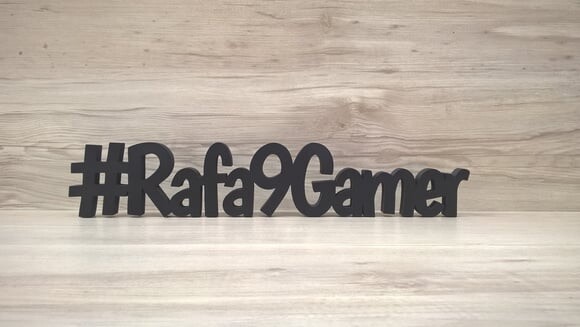 Nome de Mesa em mdf - #rafa9gamer - 8 cm - Linha Bo