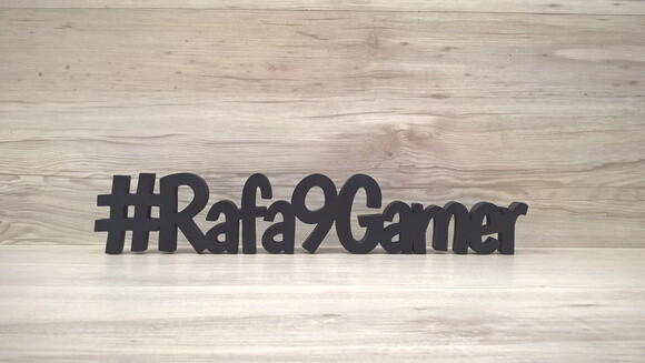 Nome de Mesa em mdf - #rafa9gamer - 8 cm - Linha Bo