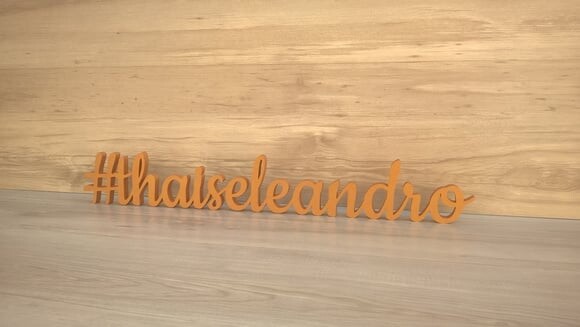 Nome de Mesa em mdf - #thaiseleandro - 8 cm - Linha Ck