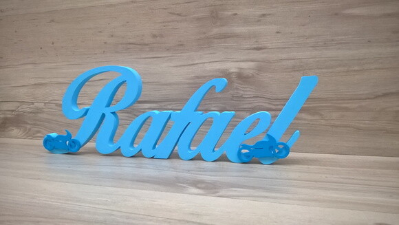 Nome de Mesa em mdf - Clássico Bop com Aplique- Rafael 15 cm