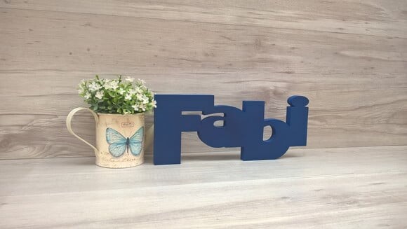 Nome de mesa em MDF - Fabi- Linha Retrô - 12 cm