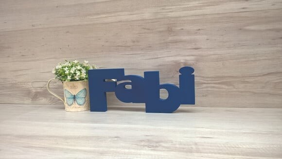 Nome de mesa em MDF - Fabi- Linha Retrô - 12 cm