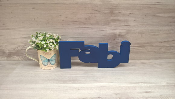 Nome de mesa em MDF - Fabi- Linha Retrô - 12 cm