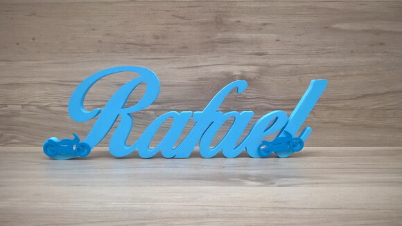 Nome de Mesa em mdf - Clássico Bop com Aplique- Rafael 15 cm