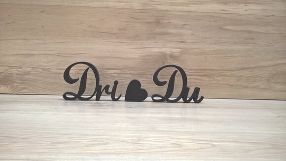Nome De Mesa Em Mdf - Linha As - Dri Coração Du - 10 Cm
