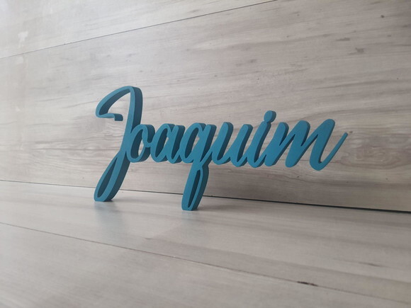 Nome de Mesa em mdf - Linha Ant - Joaquim - 15 cm