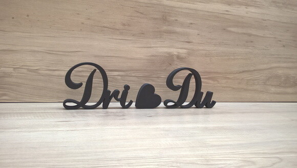 Nome De Mesa Em Mdf - Linha As - Dri Coração Du - 10 Cm