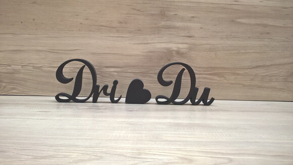 Nome De Mesa Em Mdf - Linha As - Dri Coração Du - 10 Cm