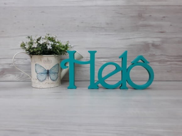 Nome de Mesa em mdf - Linha Ch - Helô 10 cm