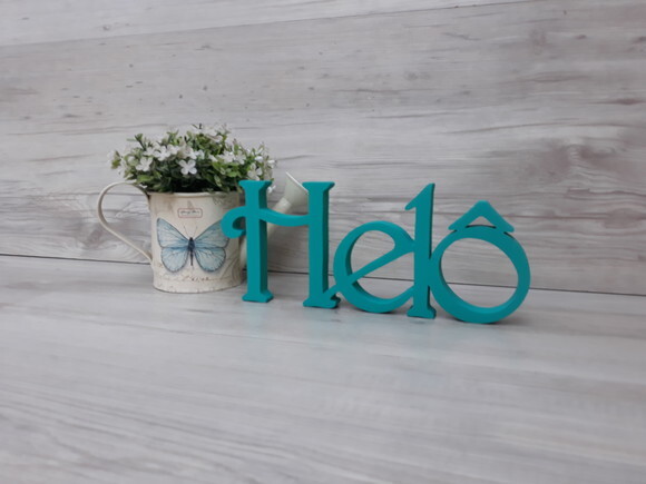 Nome de Mesa em mdf - Linha Ch - Helô 10 cm
