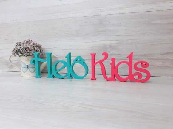 Nome de mesa em MDF - Linha CH - Helô Kids 10 cm