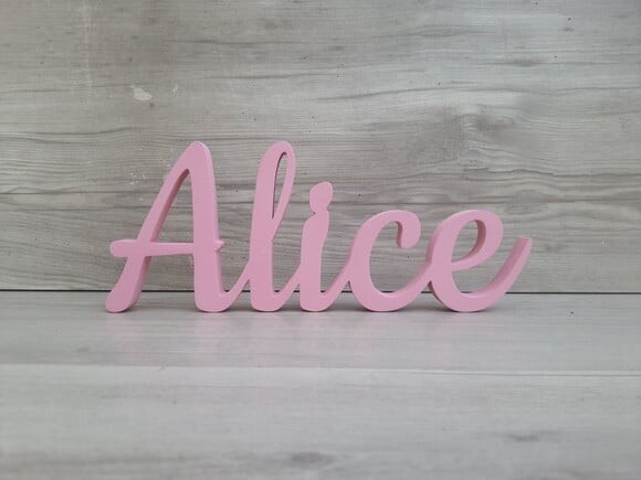 Nome de Mesa em mdf - Linha Ck - Alice 10 cm