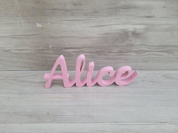 Nome de Mesa em mdf - Linha Ck - Alice 10 cm