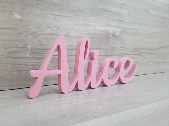 Nome de Mesa em mdf - Linha Ck - Alice 10 cm