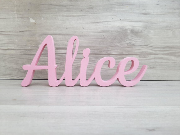 Nome de Mesa em mdf - Linha Ck - Alice 10 cm