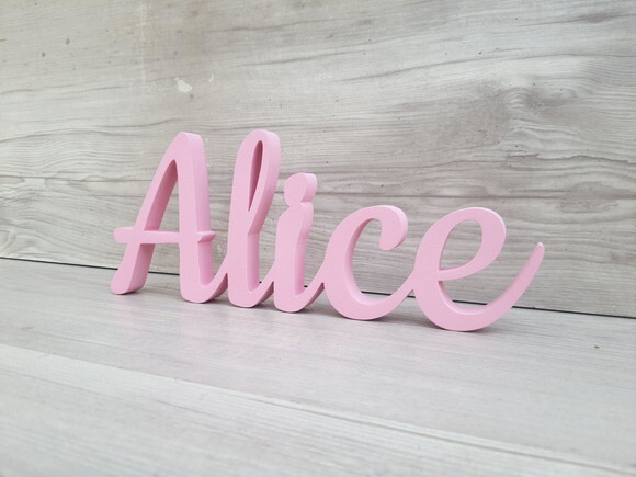 Nome de Mesa em mdf - Linha Ck - Alice 10 cm