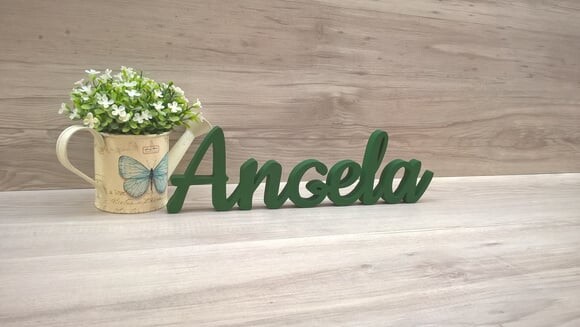 Nome De Mesa Em Mdf - Linha Ck - Angela 10 Cm