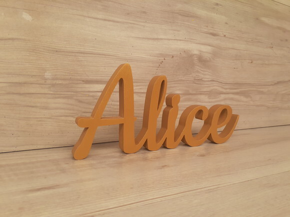 Nome De Mesa Em Mdf - Linha Ck - Alice 10 Cm