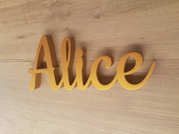 Nome De Mesa Em Mdf - Linha Ck - Alice 10 Cm
