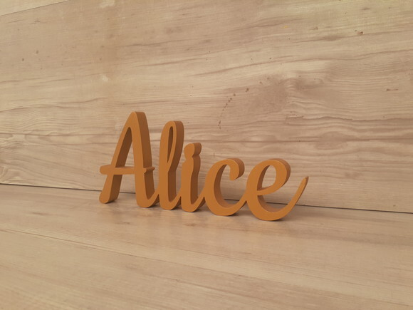 Nome De Mesa Em Mdf - Linha Ck - Alice 10 Cm