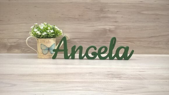 Nome De Mesa Em Mdf - Linha Ck - Angela 10 Cm