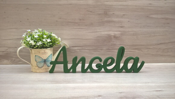 Nome De Mesa Em Mdf - Linha Ck - Angela 10 Cm
