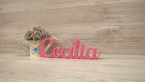 Nome de mesa em MDF - Linha CK - Cecília 10 cm