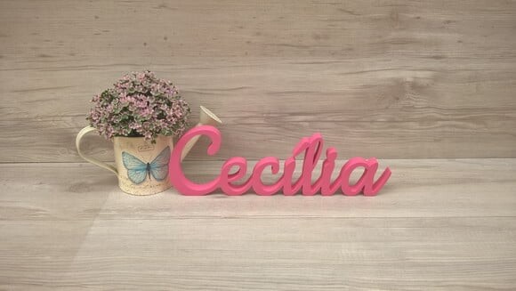 Nome de mesa em MDF - Linha CK - Cecília 10 cm