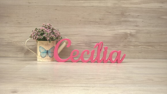 Nome de mesa em MDF - Linha CK - Cecília 10 cm