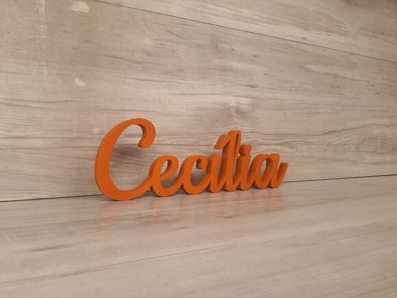 Nome de Mesa em mdf - Linha Ck - Cecília 10 cm