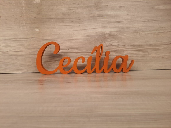 Nome de Mesa em mdf - Linha Ck - Cecília 10 cm