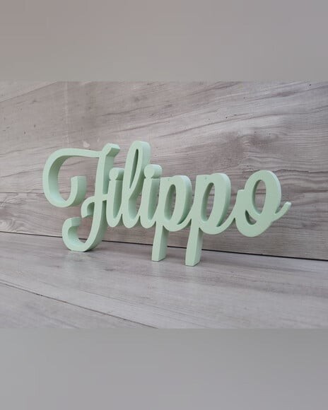 Nome de Mesa em mdf - Linha Ck - Filippo - 13 cm