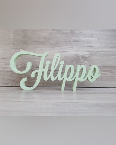 Nome de Mesa em mdf - Linha Ck - Filippo - 13 cm