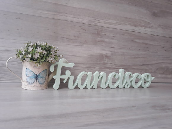 Nome de Mesa em mdf - Linha Ck - Francisco 10 cm